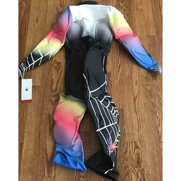 Spyder Ski Race Suit Womens Size Small S Black Pink Yellow Padded Skiing Ladies - Picture 7 of 9